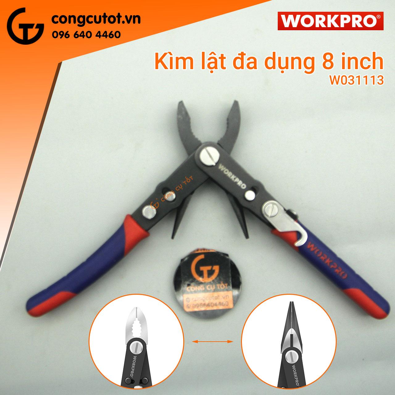 Kìm cắt - kìm mỏ nhọn - kềm đa dụng 2 trong 1 workpro w031113