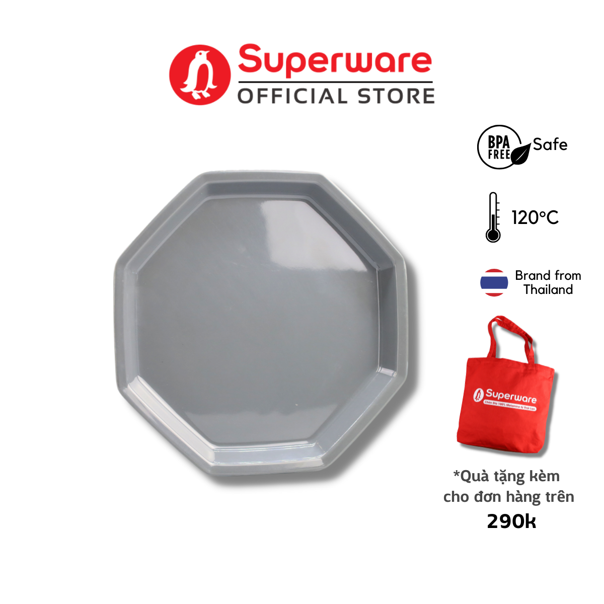 Dĩa Bát Giác Chất Liệu 100% Melamine An Toàn Sức Khỏe | Superware Thái Lan | PV192