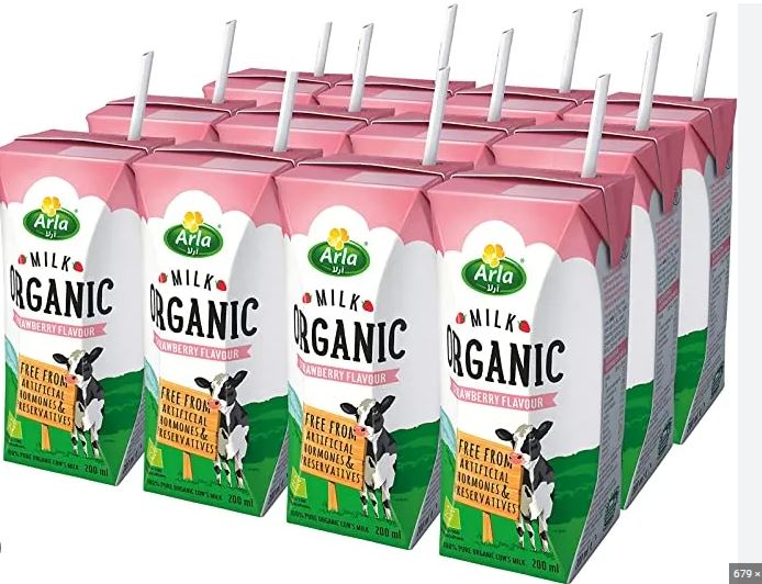 Date 08/24 thùng 12 hộp sữa hữu cơ arla vị dâu 200ml - đan mạch