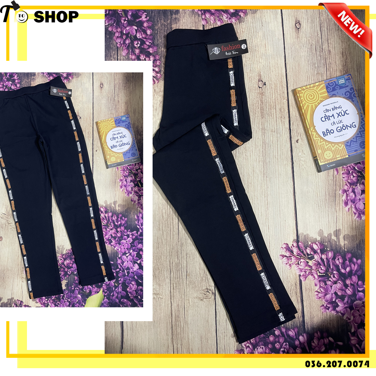 Quần legging nữ - quần thun ôm body dây viền Chan BT