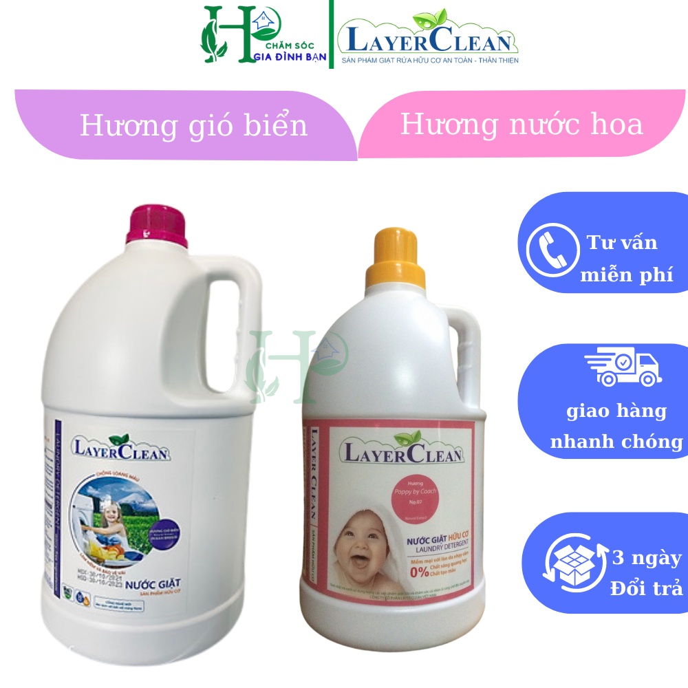Nước giặt hữu cơ Layer Clean Hương Gió biển - Nước giặt Layer Clean Hương Nước Hoa - Nước giặt hữu cơ Hương Gió biển Layer Clean - Nước giặt Layer Clean Nước Hoa Nước Hoa loại can lớn 5L siêu tiết kiệm - Gian hàng chính