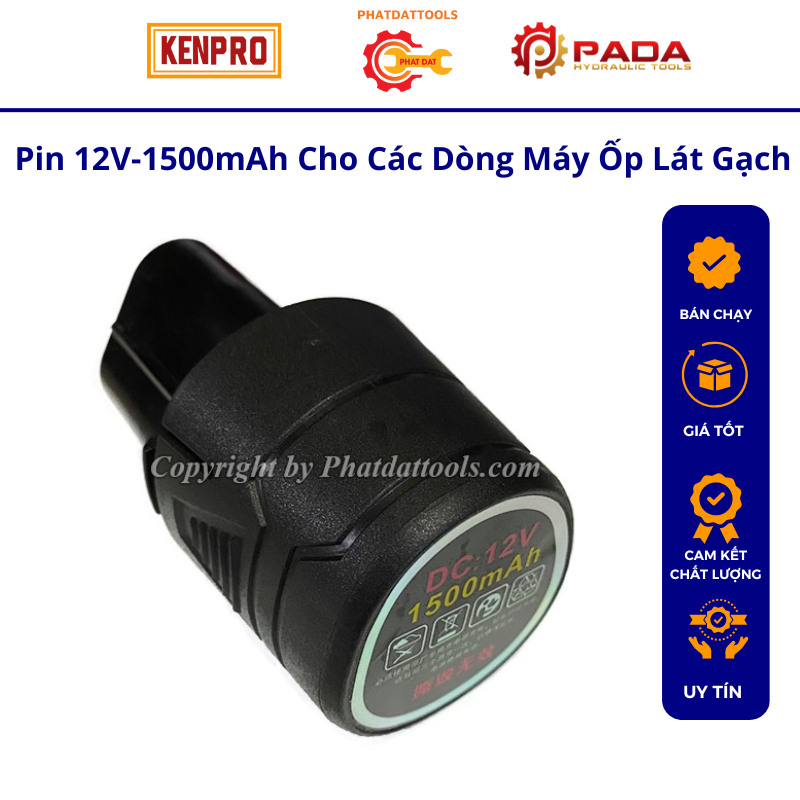 Pin 12v-1500mah cho các dòng máy ốp lát gạch caowang-topvel v7-máy khoan pin