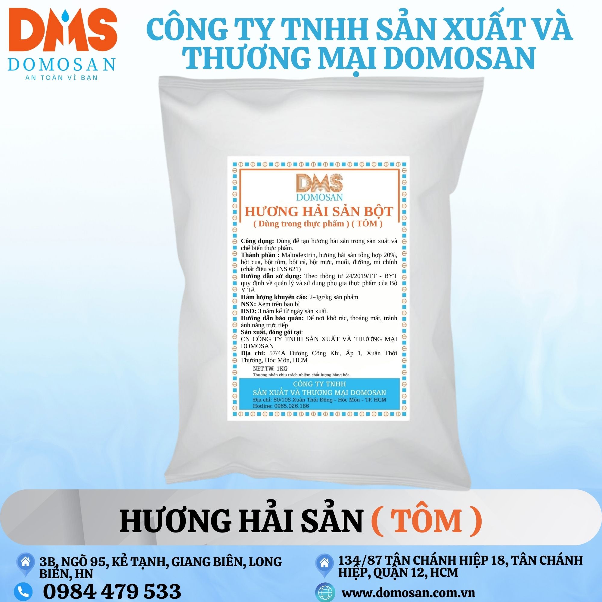 1kg hương hải sản tôm dạng bột