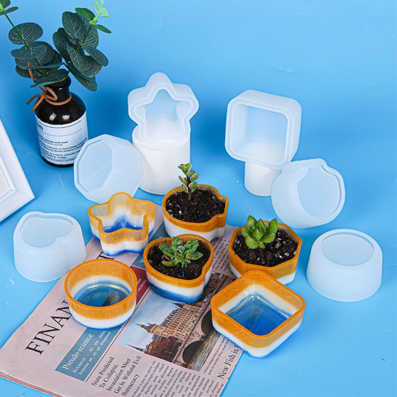 Khuôn silicon nhựa làm chậu cây handmade nhiều hình dạng đáng yêu