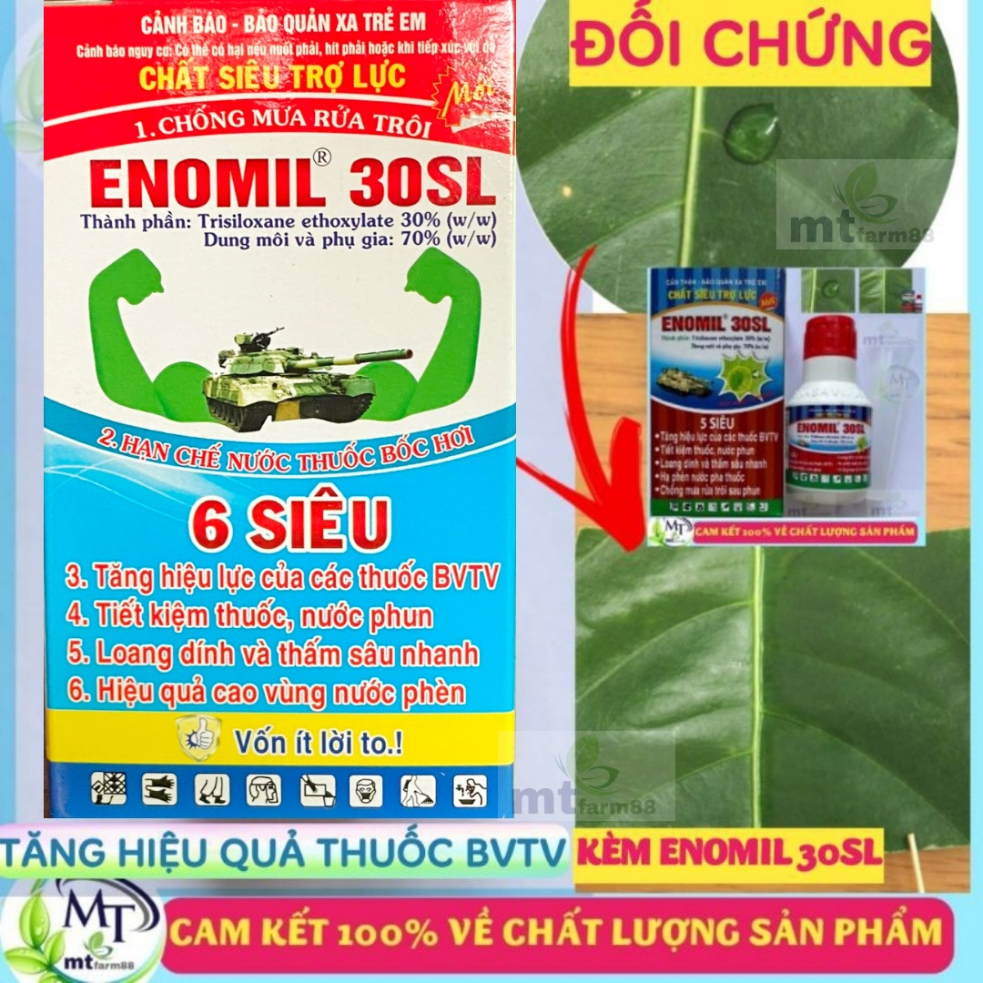 SIÊU TRỢ LỰC Enomil 30SL 50mL - 6 SIÊU - TĂNG HIỆU LỰC THUỐC BVTV - SIÊU THẨM THẤU VÀ BÁM DÍNH CỰC MẠNH - CHỐNG RỬA TRÔI TRONG 30P