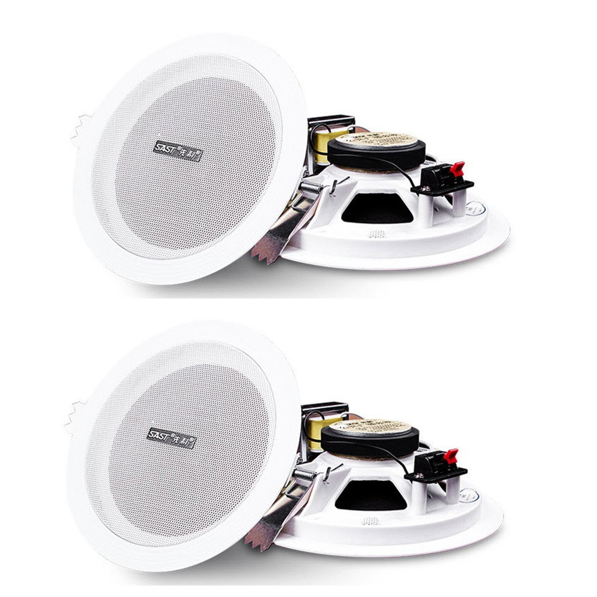 Combo Tiết Kiệm 40% - Bộ 02 Loa Âm Trần SAST Công Suất 6W Kích Thước 5 inch Mặt Tròn Lưới Mịn - Loa âm trần CEILING-MOUNTED SPEAKER