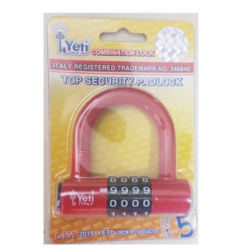 Ổ khoá số chữ u yeti chính hãng