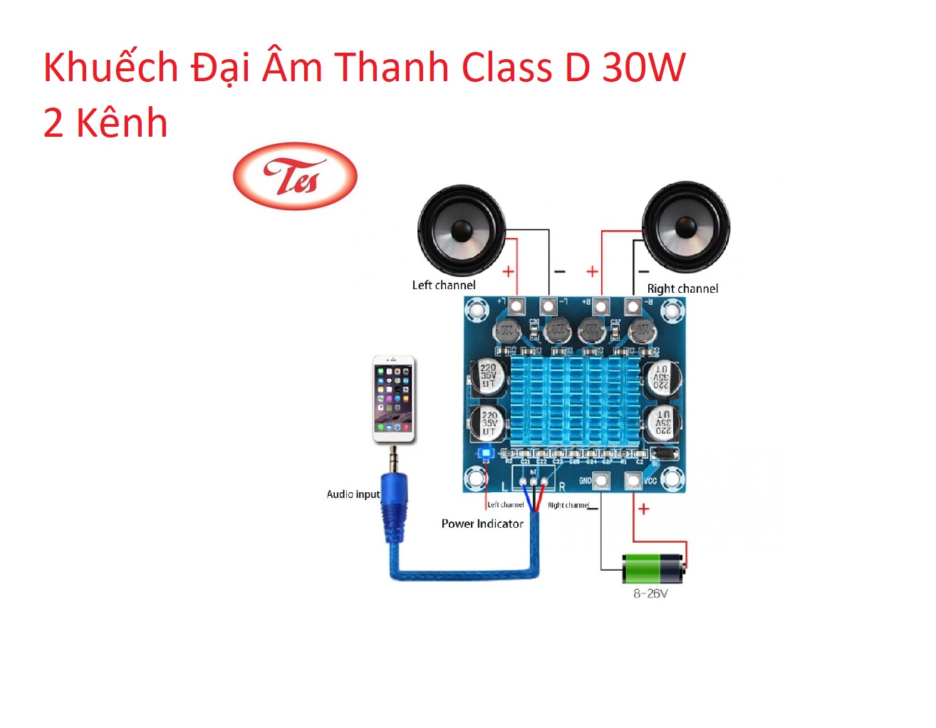 Mạch khuếch đại âm thanh 30w 2 kênh a232