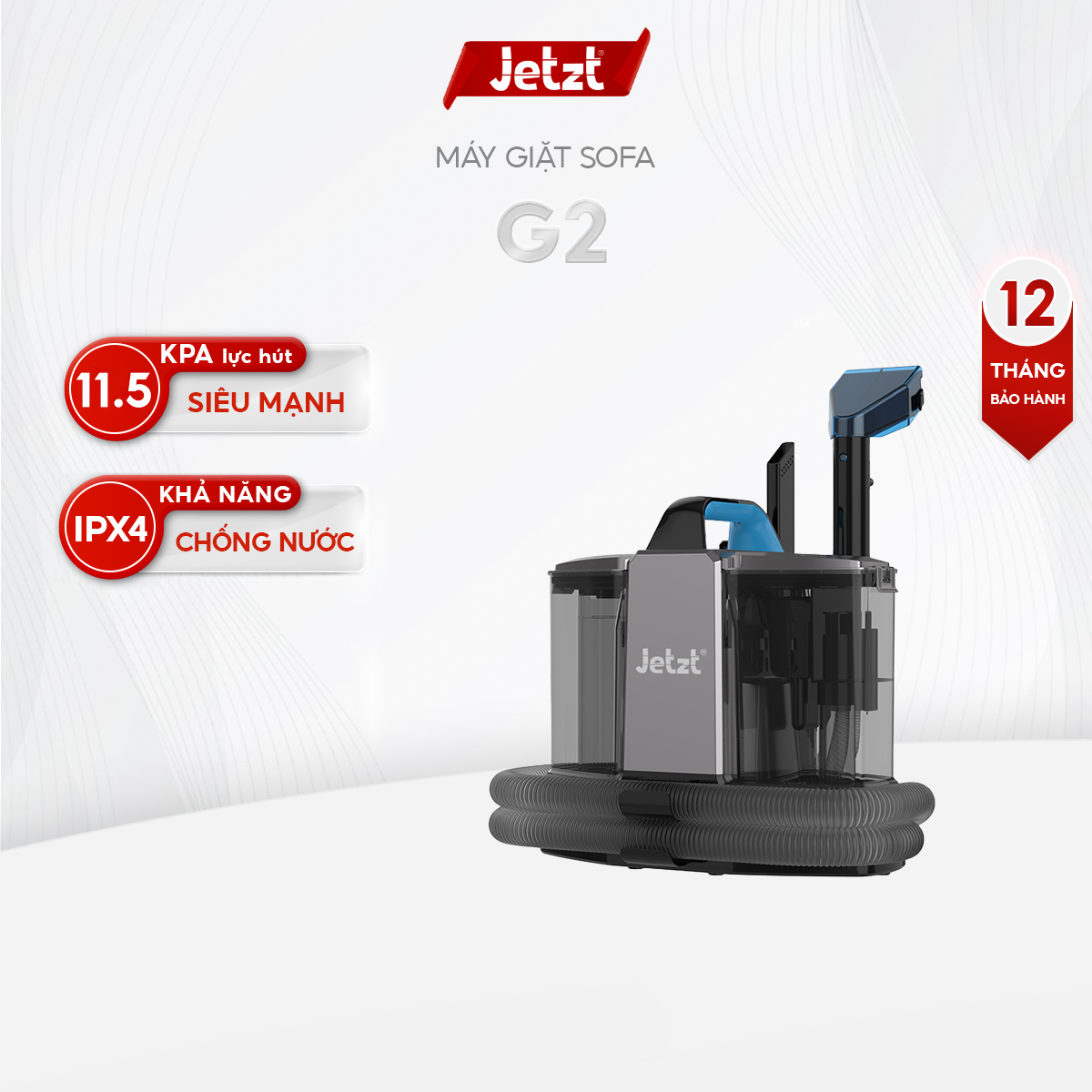  Máy giặt sofa cầm tay cao cấp JETZT G2 lực hút 11.500 PA nhỏ gọn tiện lợi 