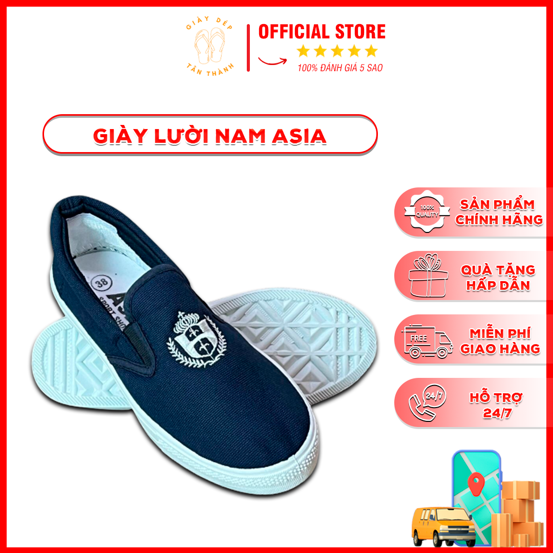 Giày lười nam asia - giày lười vải tiệm dép tân thành giúp lao động thể thao siêu bền
