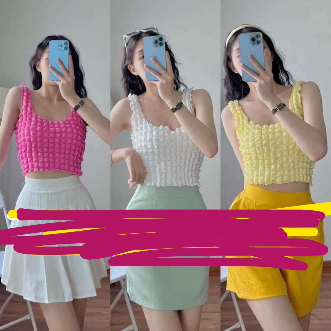 Áo thun nữ form 3 lỗ Croptop - Chất Thun xốp đang TOP TRENDS 2022 - 7 Màu nha chị em