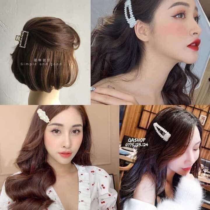 ]Set 5 Kẹp Tóc Đính Ngọc Trai Xinh Xắn Cho Nữ