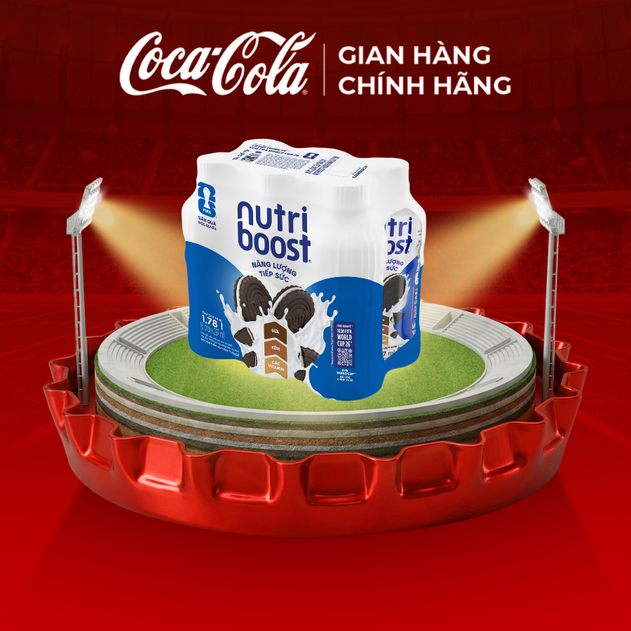 [SIÊU SALE ] Lốc 6 Chai Thực phẩm bổ sung Nước uống sữa trái cây Nutriboost hương bánh quy kem 297ml/Chai Sale 15.4 Coca-Cola Chính Hãng_LD