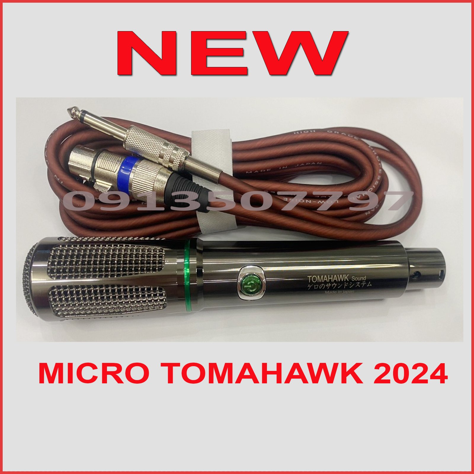 Micro karaoke có dây TOMAHAWK thương hiệu Nhật Bản mẫu mới 2024, mic hát nhẹ tiếng trong dùng cho dàn karaoke