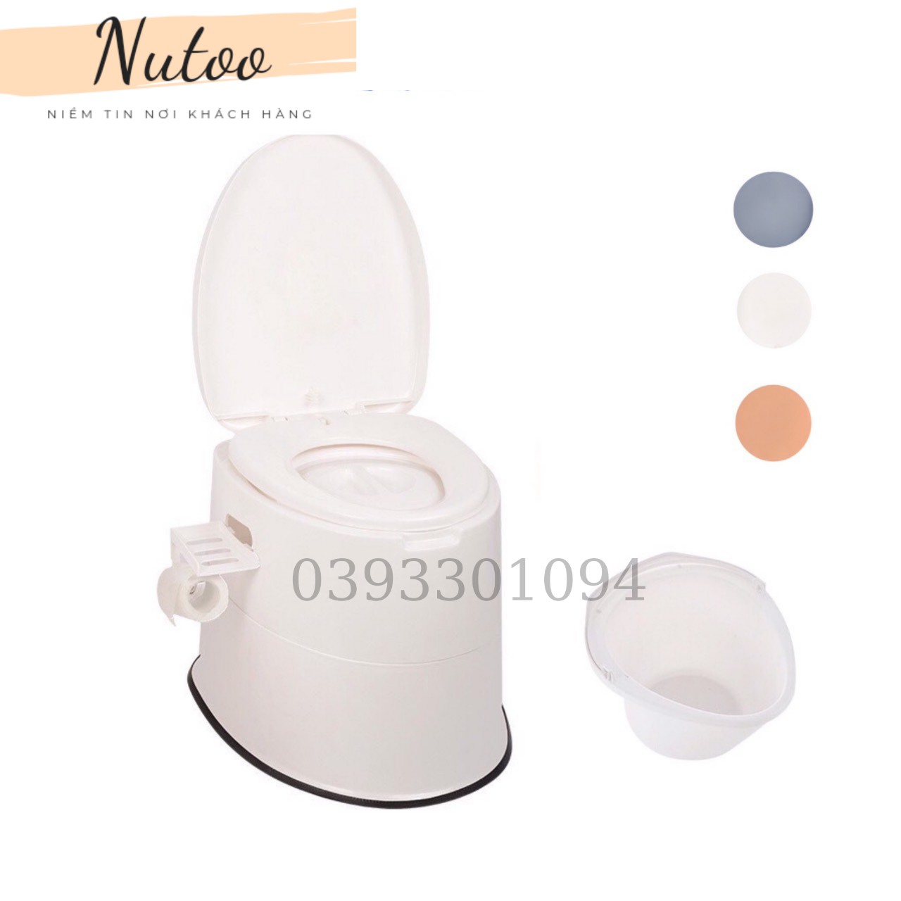 Bô vệ sinh cho người già, phụ nữ có thai, người khó khăn trong di chuyển, Bô nhựa vệ sinh dễ dàng di chuyển