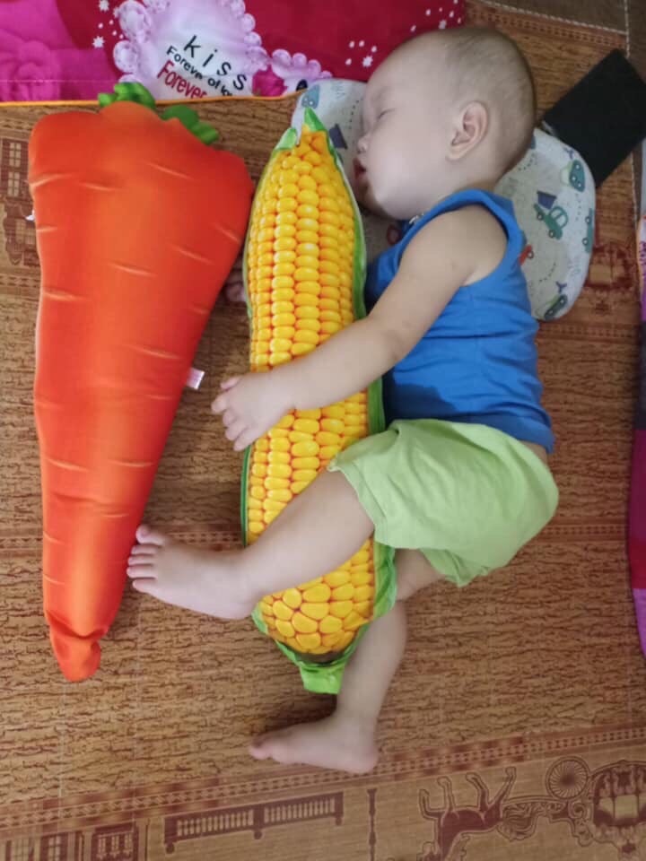 Gối ôm 3d hình trái bắp 60cm co bé cưng một giấc ngủ thoải mái nhất quà tặng sinh nhật độc đáo gối ôm an toàn cho bé yêu