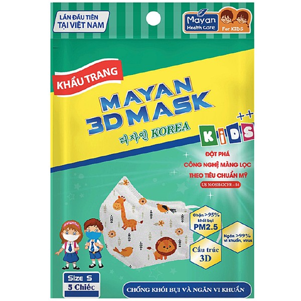 Khẩu trang trẻ em Mayan 3D kháng khuẩn