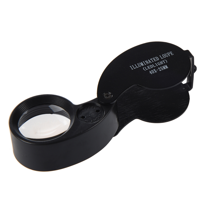  40 Magnification 25mm LED Jeweler Loupe Magnifying