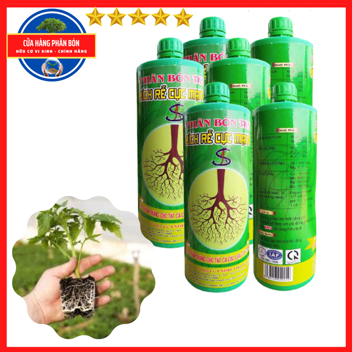 Phân bón vi sinh - kích rễ cực mạnh: ra rễ mạnh, đâm chồi, vọt ngọn cực nhanh: chai 1 lít