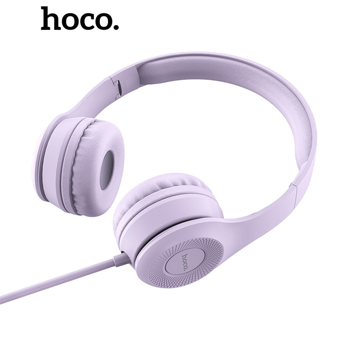 Tai nghe chụp tai Hoco W21 headphone có mic để học online, dây dài 1.2m - Chính hãng