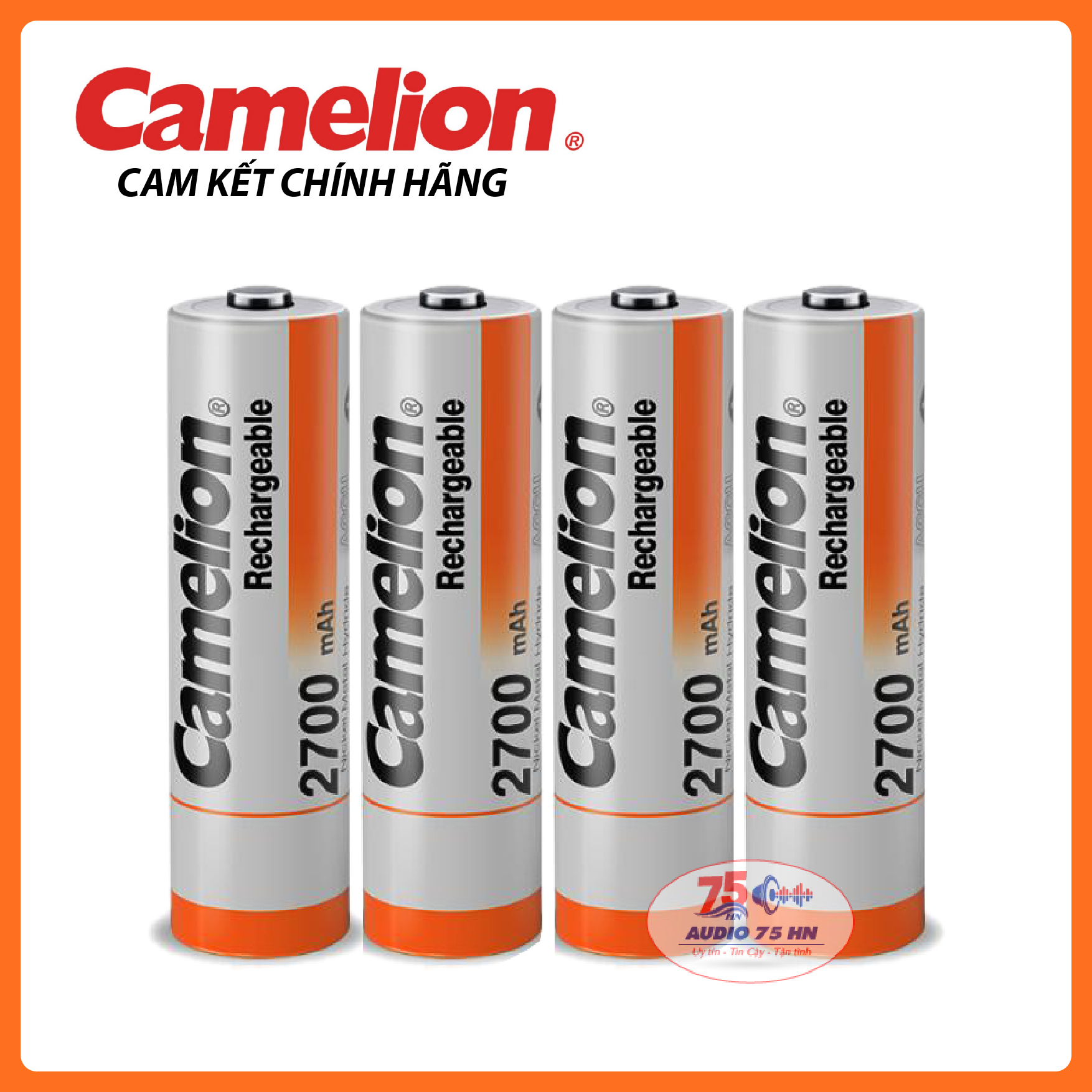 Combo 04 viên pin sạc AA Camelion 2700mAh mẫu mới, pin chuyên dụng cho camera, micro...Tặng kèm hộp đựng