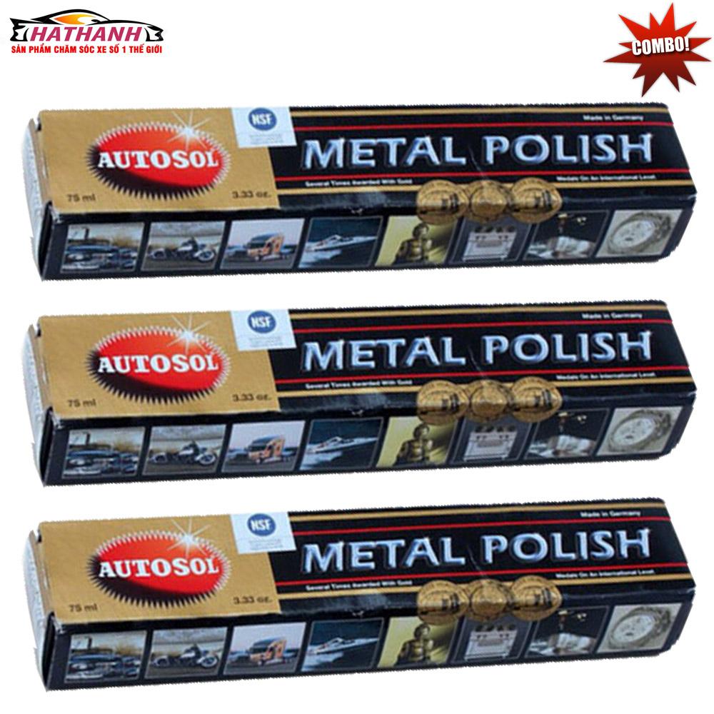 3 tuýp kem làm sạch và đánh bóng kim loại autosol metal polish 75ml - đức