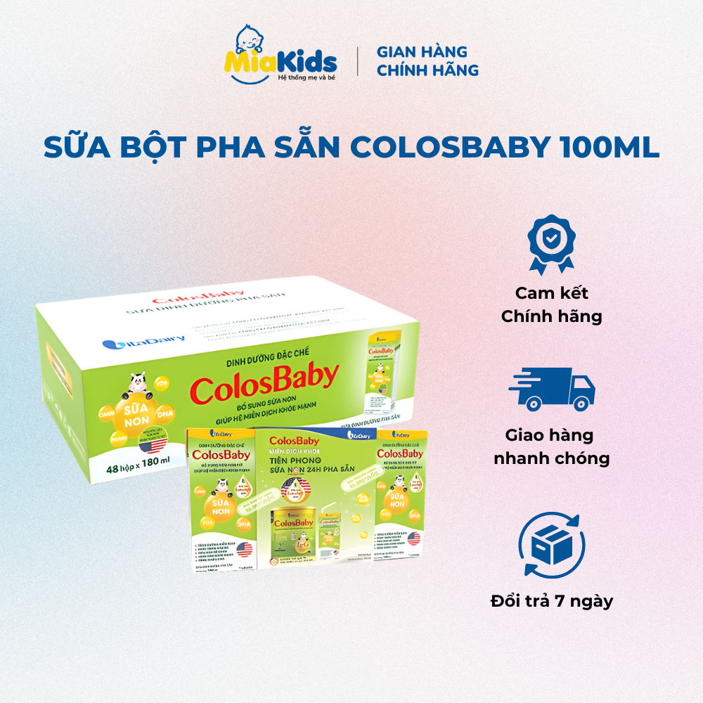 Thùng 48 Hộp Sữa Bột Pha Sẵn ColosBaby 110ml - Tăng Cường Hệ Miễn Dịch, Phát Triển Toàn Diện Cho Trẻ