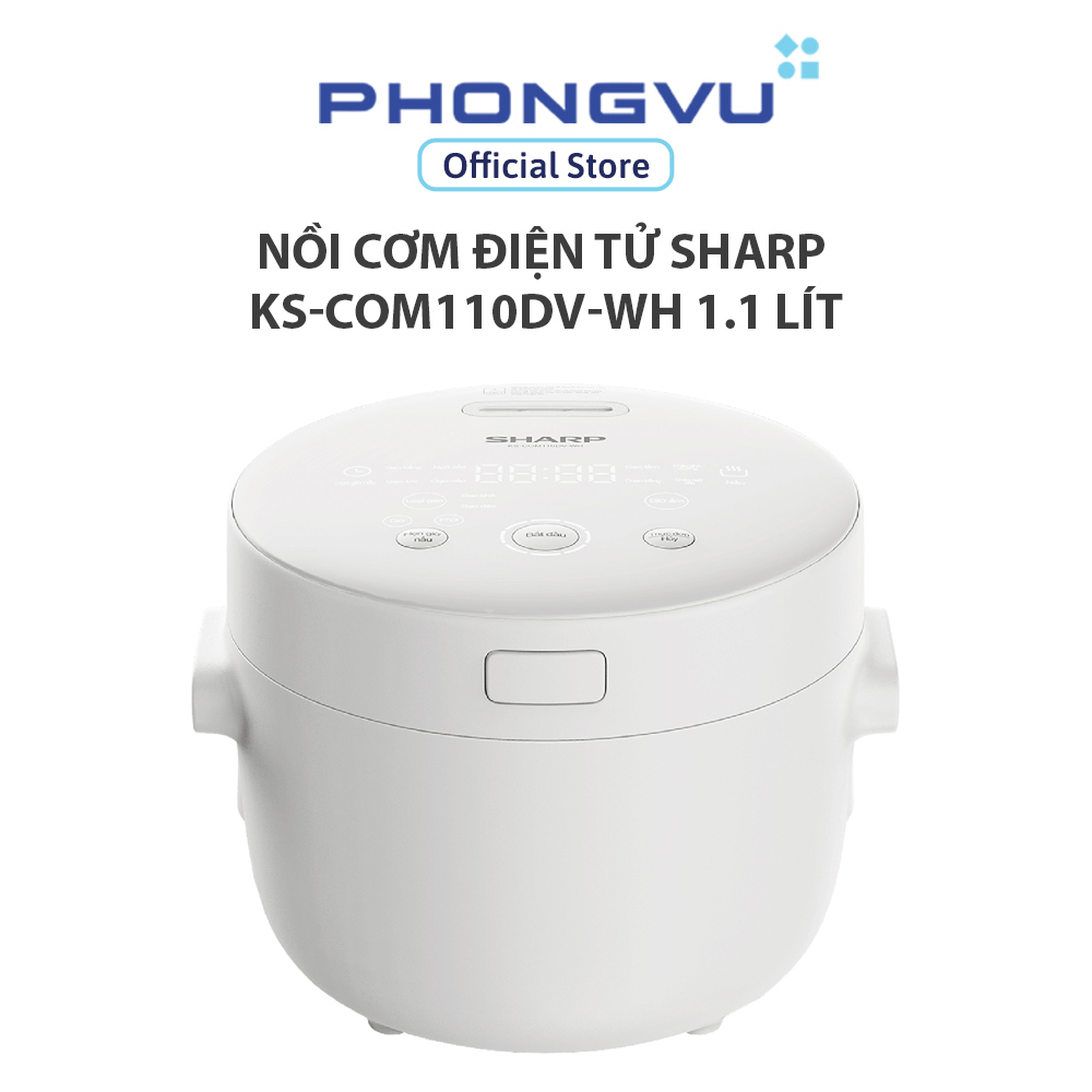Nồi cơm điện tử SHARP 1.1L KS-COM110DV-WH - Bảo hành 12 tháng