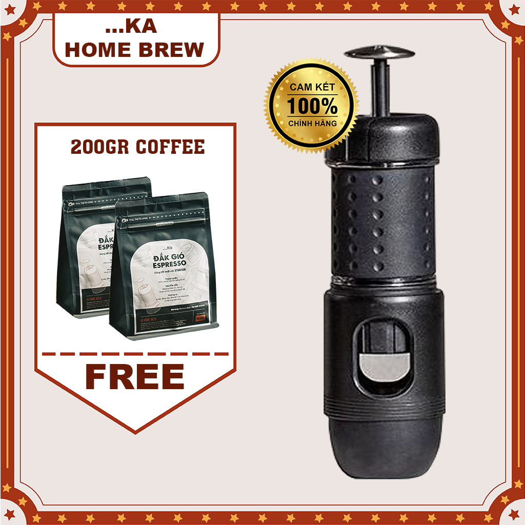 Máy pha cà phê staresso mini, máy pha cà phê cầm tay mini pha espresso tại nhà - kahomebrew