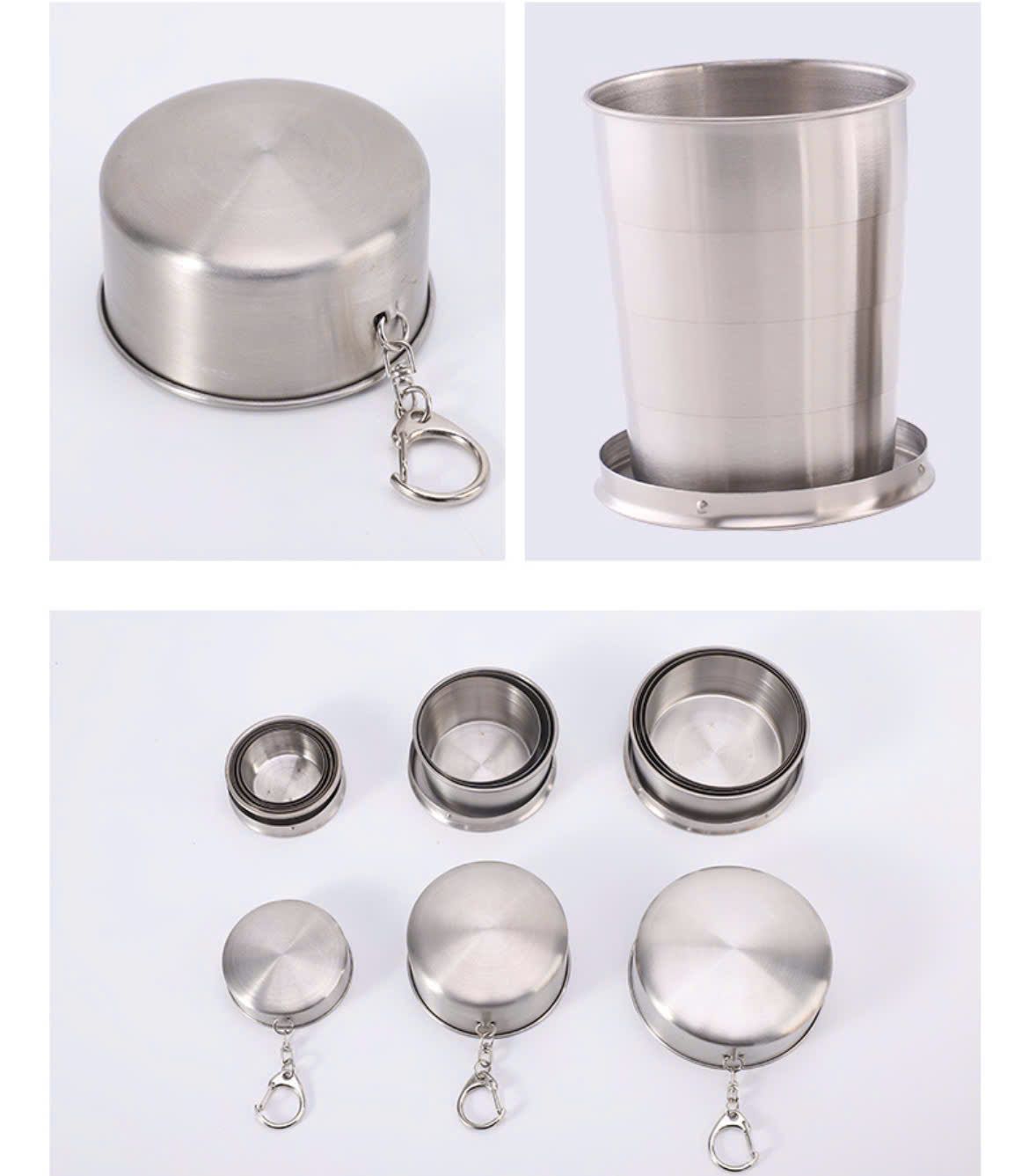 Ly cốc inox xếp gọn bỏ túi du lịch dã ngoại - MUÔN PHƯƠNG SHOP