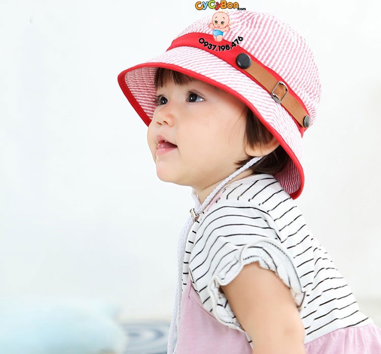 Nón rộng vành cho bé kẻ sọc màu mẫu mới