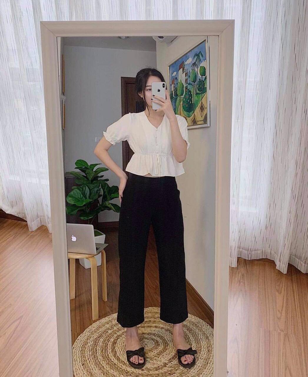 [HCM]Hot ! Quần ống suôn siêu đẹp siêu chất có khóa kéo bên hông có túi luôn