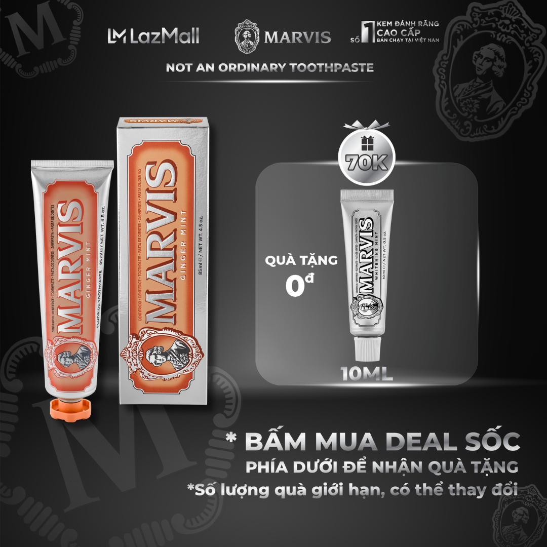 Kem đánh răng marvis ginger mint 85ml