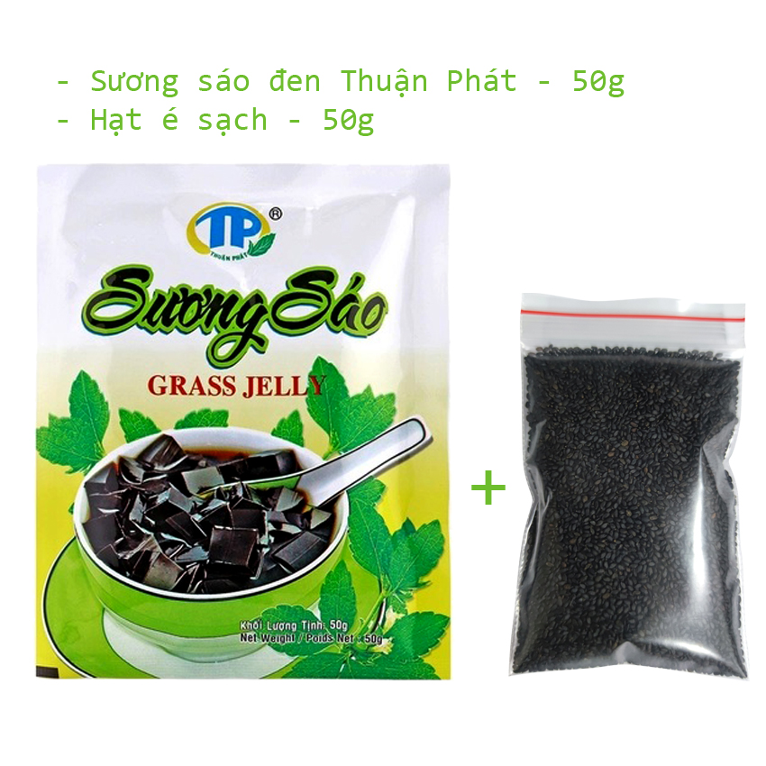 Bột sương sáo đen thuận phát 50g + 1 hạt é sạch 50g