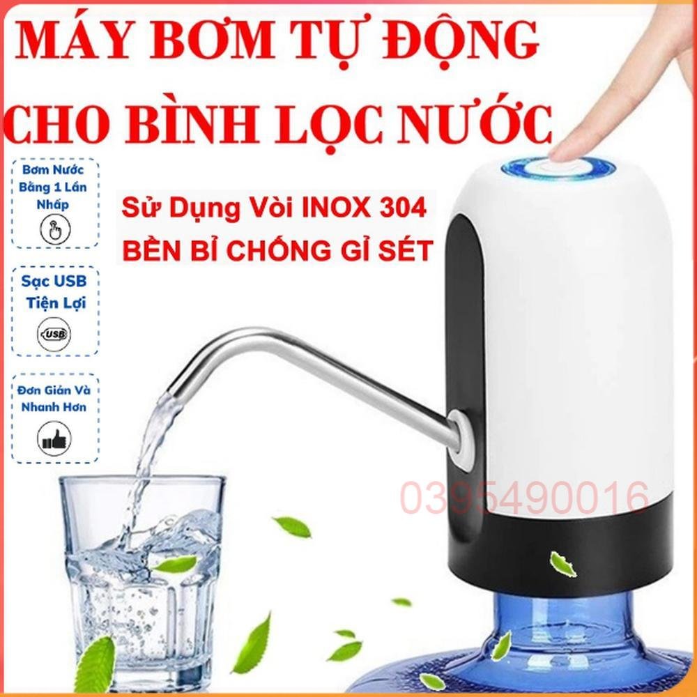 Vòi bơm nước uống tự động cho bình chai đóng sẵn thông minh máy hút mini tích điện sạc cổng usb