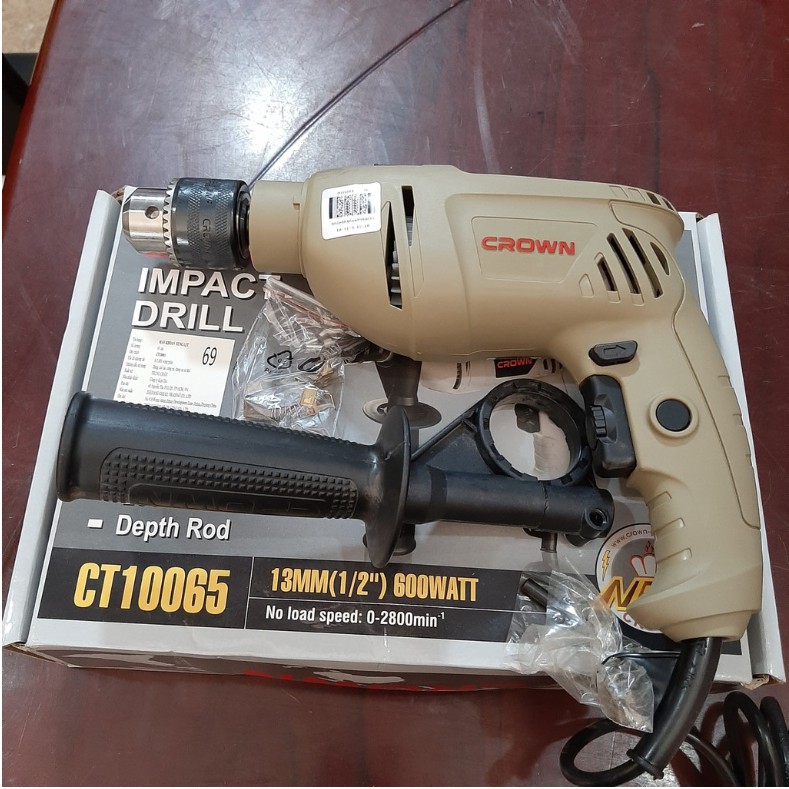 Máy khoan bắt vít cầm tay crown ct10065 hàng chính hãng