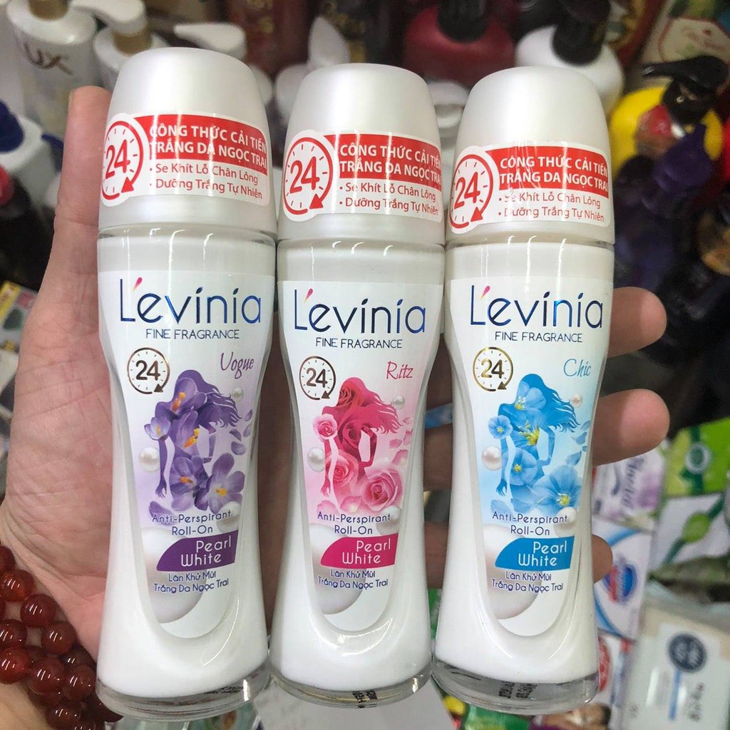 Lăn khử mùi trắng da ngọc trai L'evinia 65g