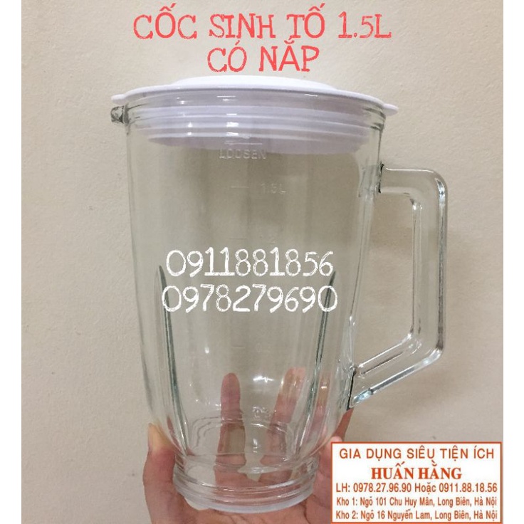 Linh kiện cối thủy tinh sinh tố dung tích 1.5 lít..