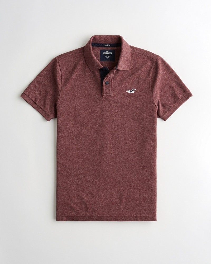 [HCM]Áo thun nam Hollister HOL-PO215 Stretch Classic Fit Polo heather burgundy