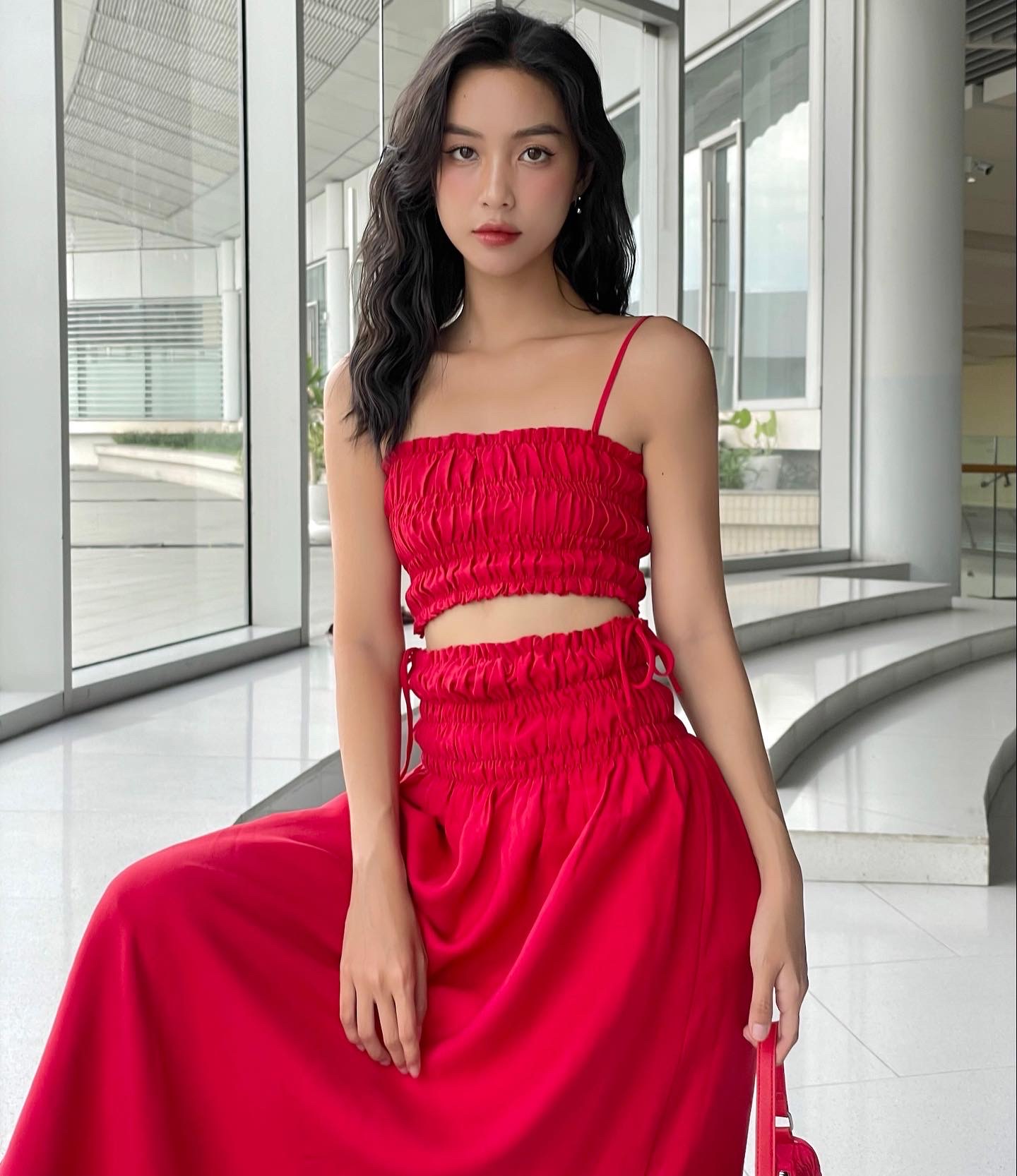 [nhập mã lazfashion34-giảm 15% tối đa 99k/600k]sap-set đồ đỏ holi