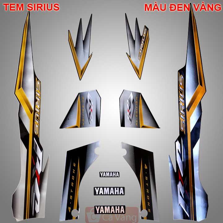 Tem xe máy yamaha sirius loại zin tem xịn - màu đen vàng 2008