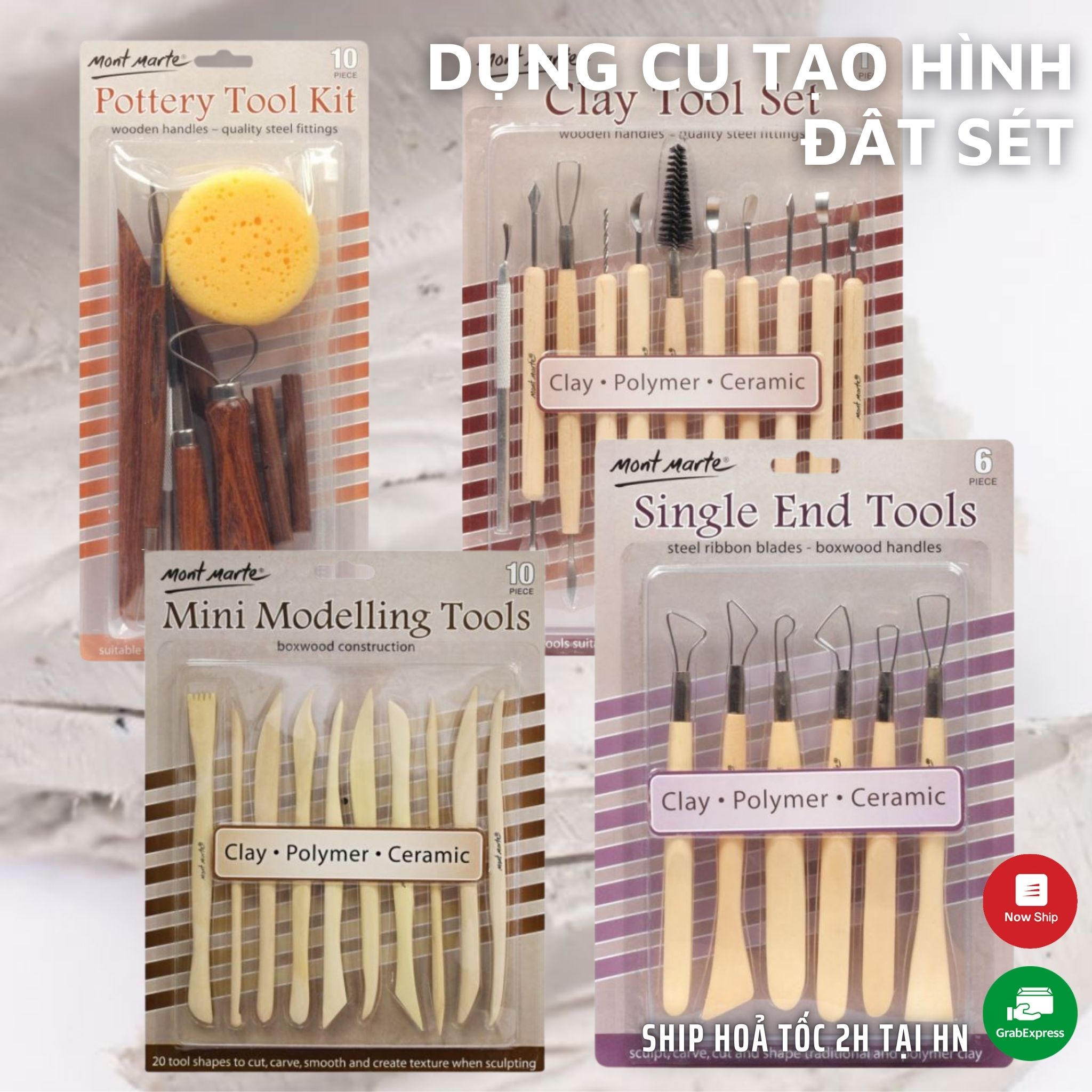 Bộ dụng cụ tạo hình đất sét Mont Marte
