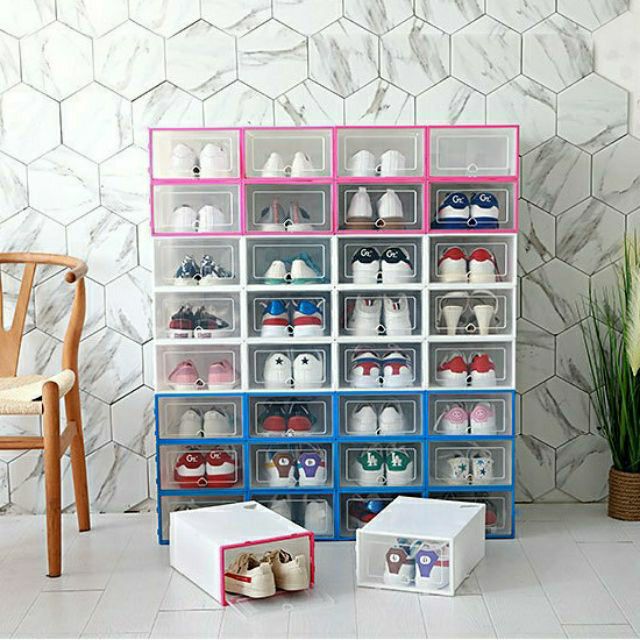 Set 3 hộp đựng Giày nhựa cứng thông minh, xếp được nhiều tầng