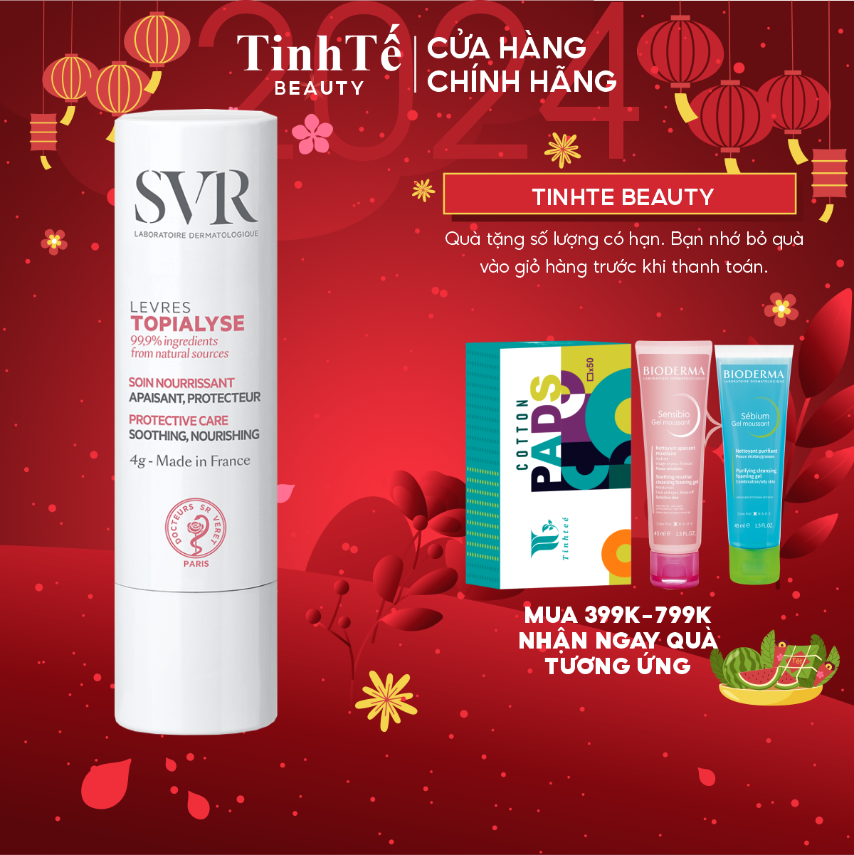 Son dưỡng môi ngậm nước svr topialyse stick lèvres 4g
