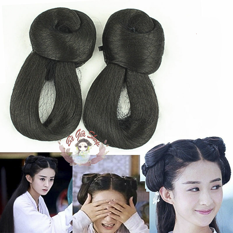 Búi tóc cổ trang tóc giả búi hoa thiên cốt ( cặp)