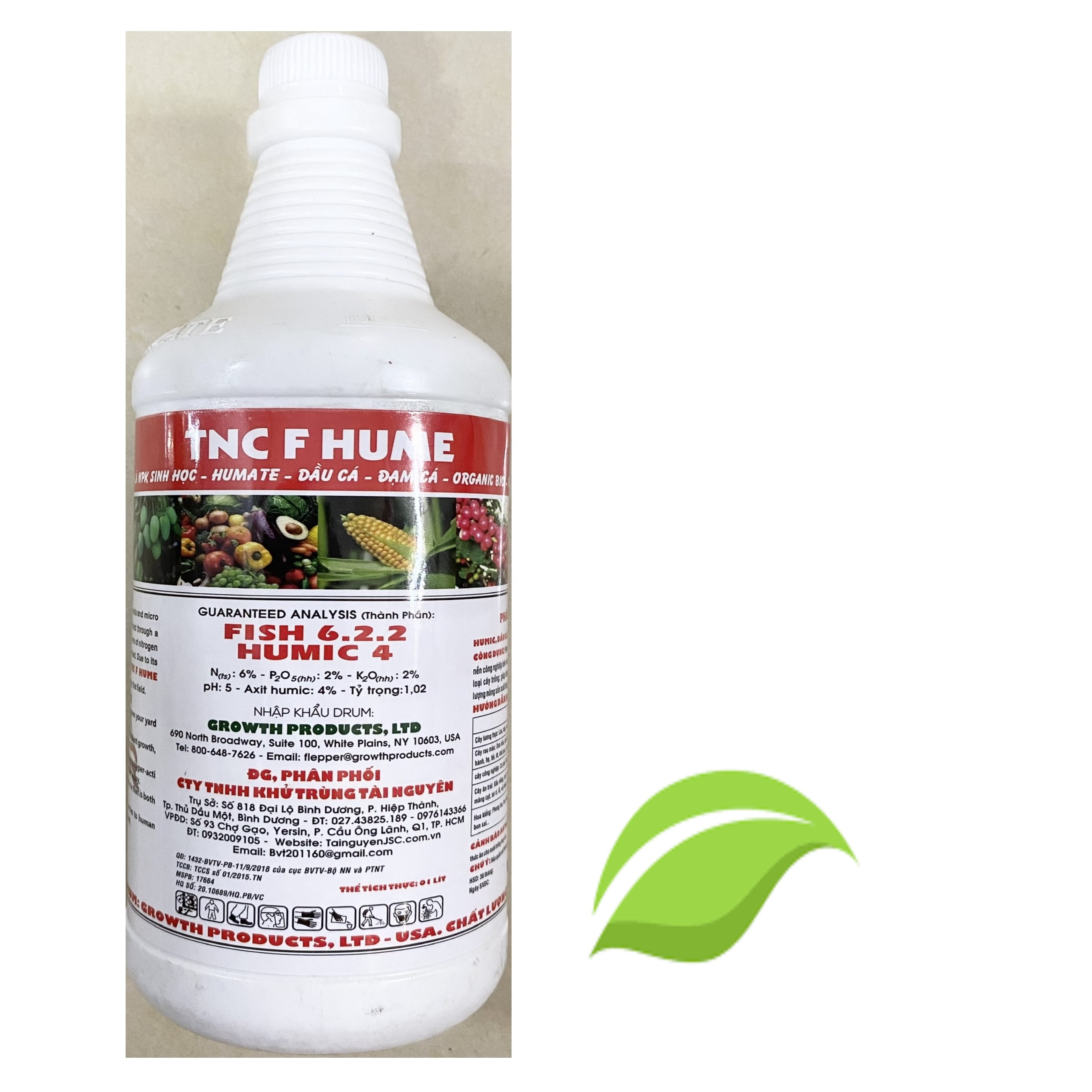 Tnc f hume - phân bón lá npk fish 6.2.2 humic 4 usa - #605a# 1 lít