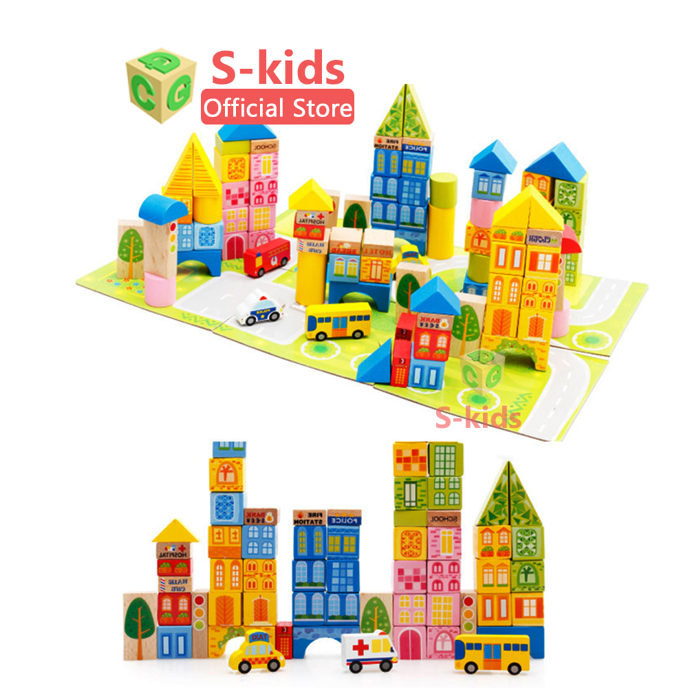 Đồ chơi trẻ em S-Kids bộ 100 khối xếp hình xây dựng với thiết kế sáng tạo giúp kích thích trẻ phát huy hết tiềm năng