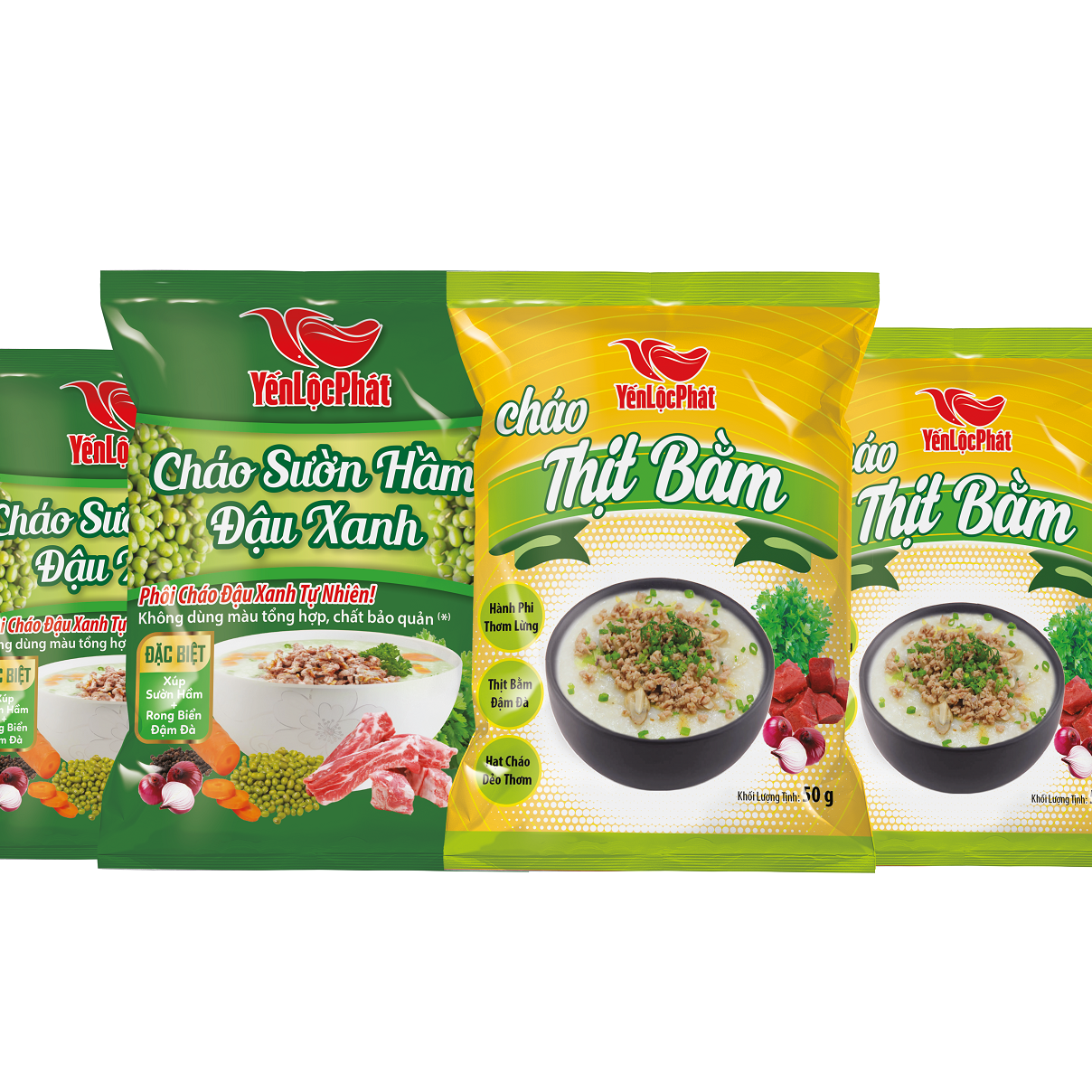 Combo 6 gói cháo yến lộc phát - ăn liền - gói 50gr