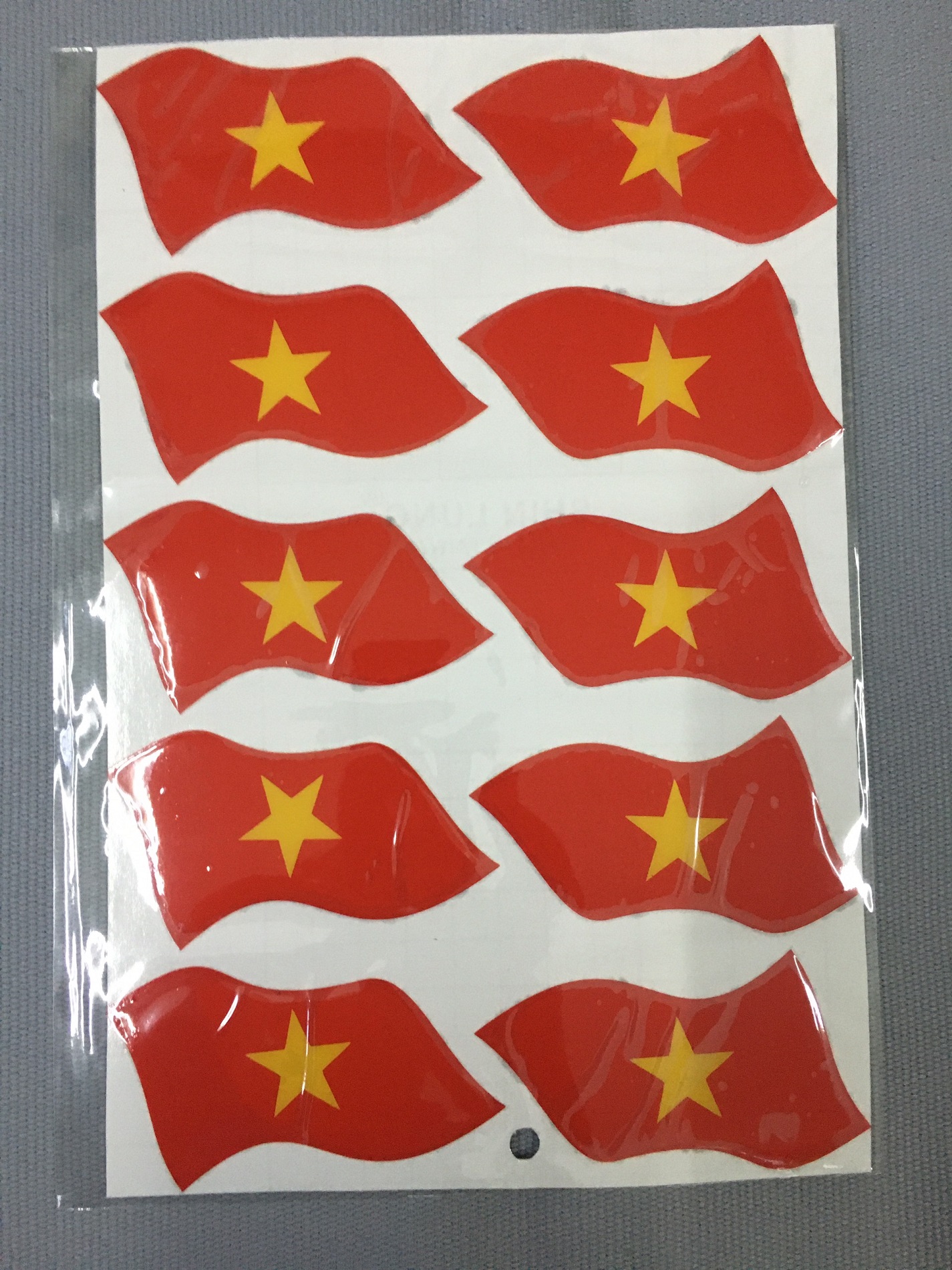 [VIỆT NAM ƠI] Bộ 10 tem lá cờ Việt Nam phũ nhựa trang trí xe máy, ốp lưng điện thoại, vật dụng siêu dễ thương