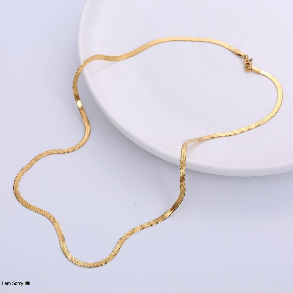 Dây chuyền titan nam nữ mạ vàng kiểu mì cực đẹp bảo hành không đen